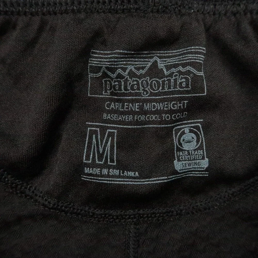 Patagonia Pants Mens Medium Black Capilene Midweight Baselayer Bottoms Athletic